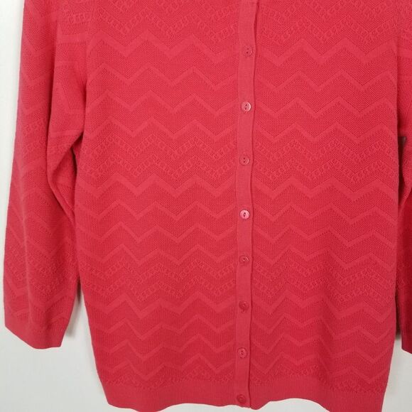 Talbots Women Cotton Blend Cardigan Sweater Size M Pink  Button Up - Picture 3 of 6